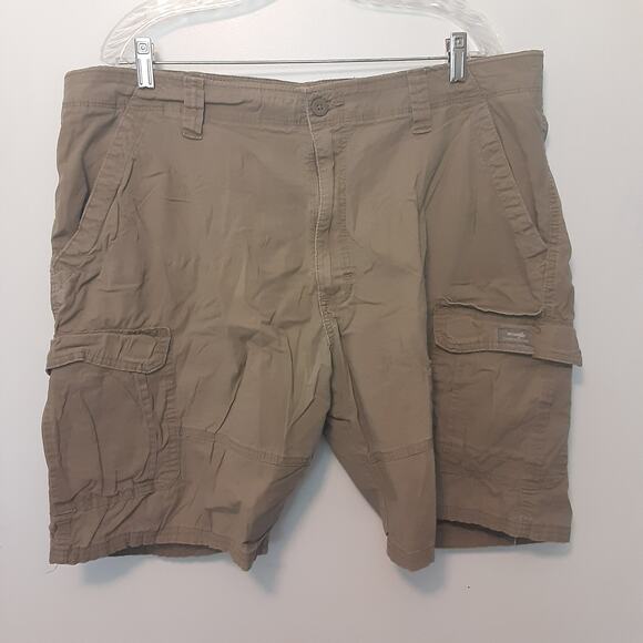 Wrangler Cargo Shorts Mens Size 40 Brown Stretch Outdoor Tactical Ripstop - Picture 1 of 11